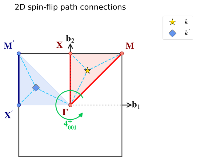 V2Se2O: IBZ and its spin-flip image